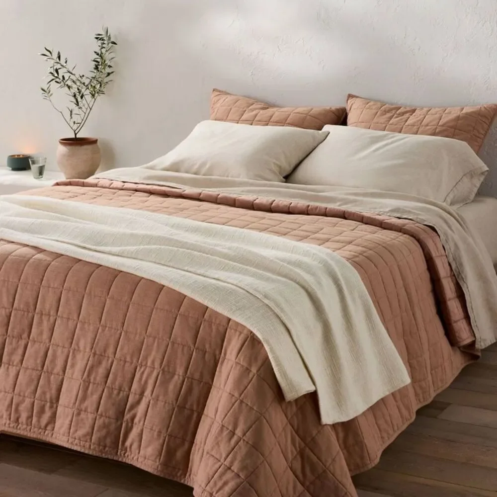 Casaluna - King Cotton Slub Blanket Natural - Casaluna Natural